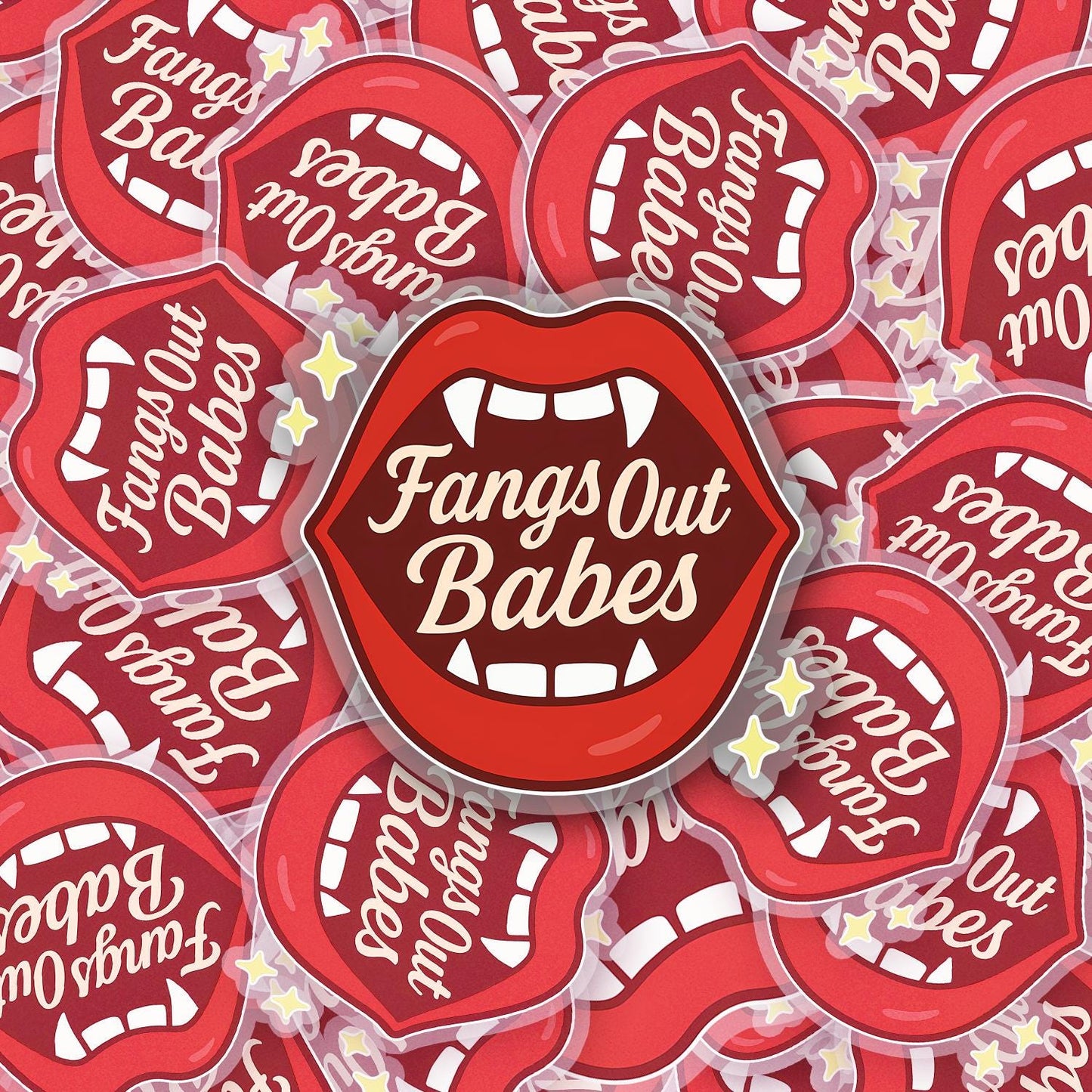 Fangs Out Babes 2.5'' Vinyl Sticker – (Glitter/Holographic or Glossy)