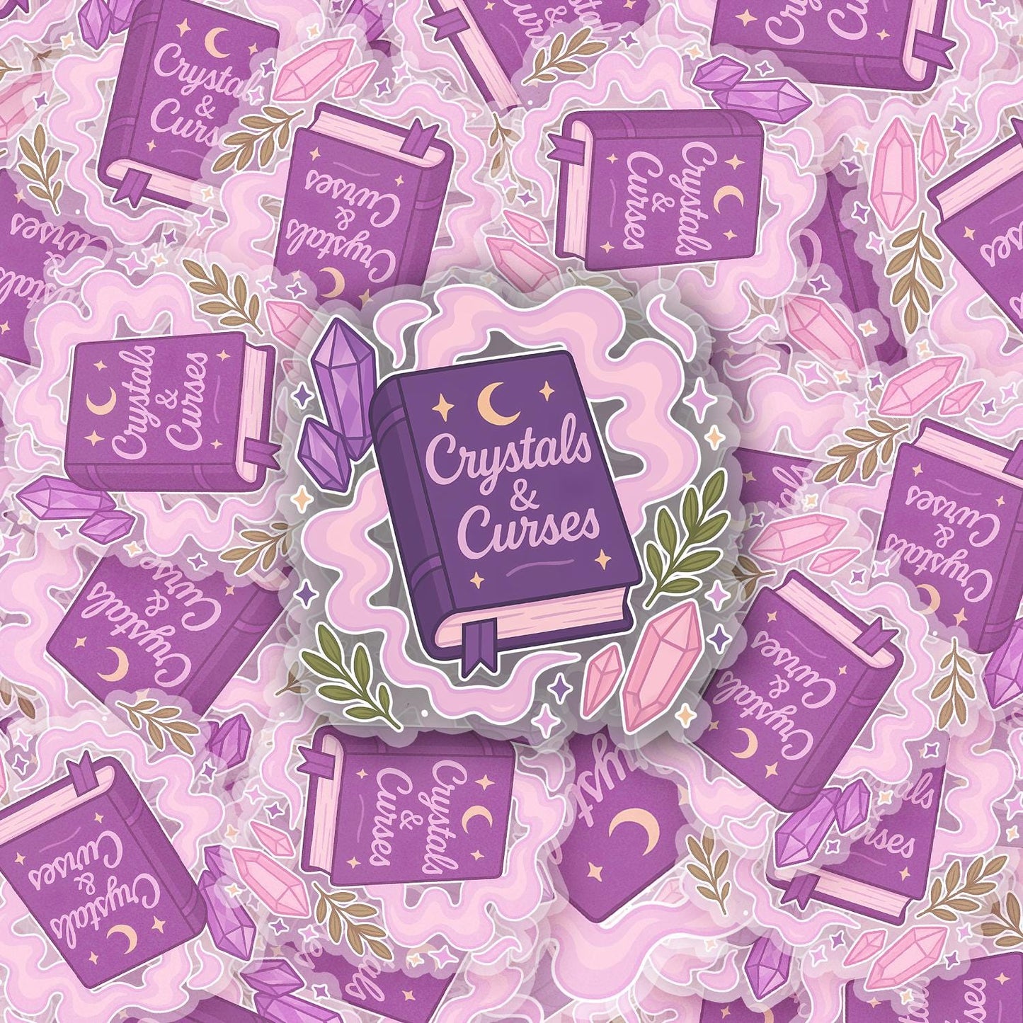 Crystals and Curses 2.5'' Vinyl Sticker – (Glitter/Holographic or Glossy)