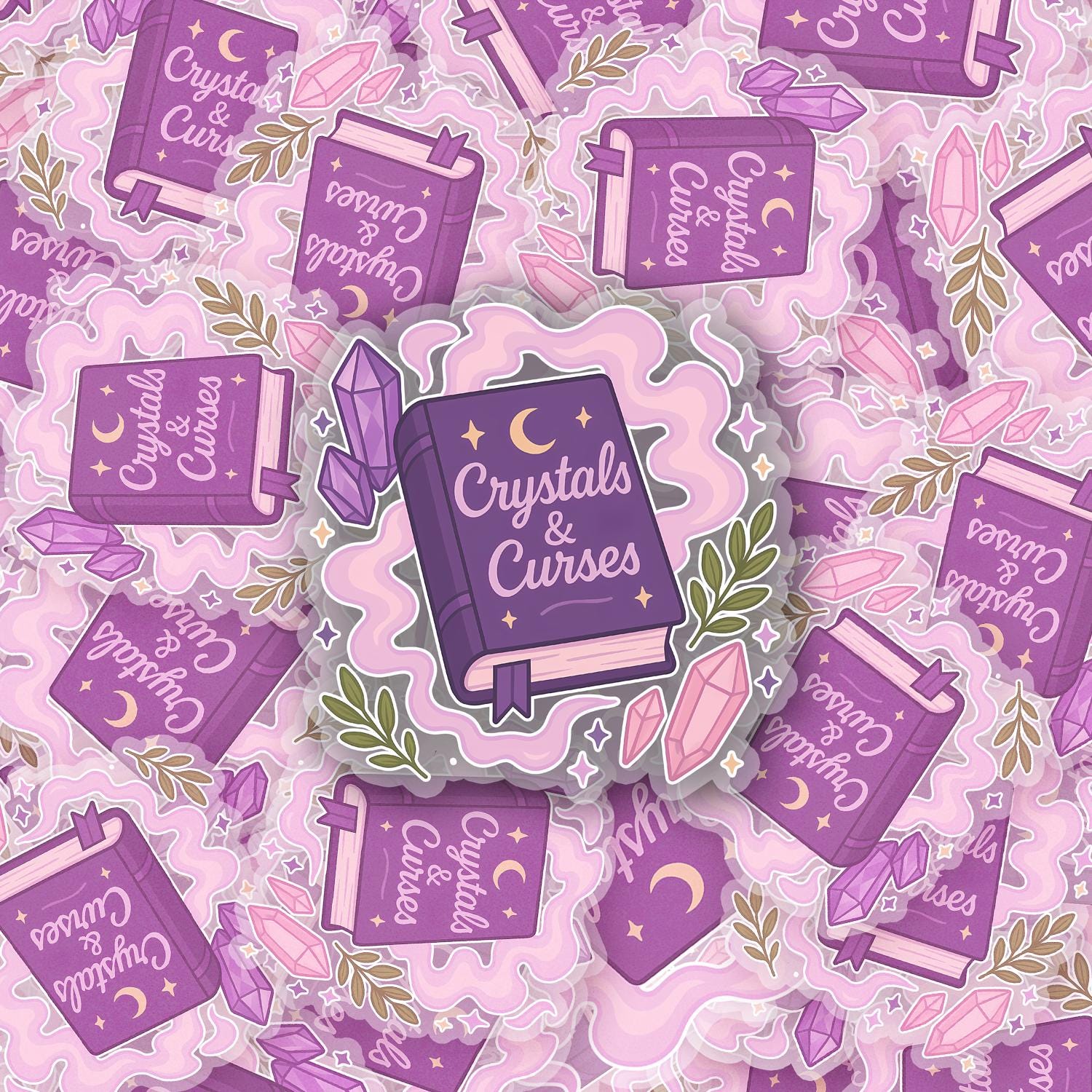 Crystals and Curses 2.5'' Vinyl Sticker – (Glitter/Holographic or Glossy)