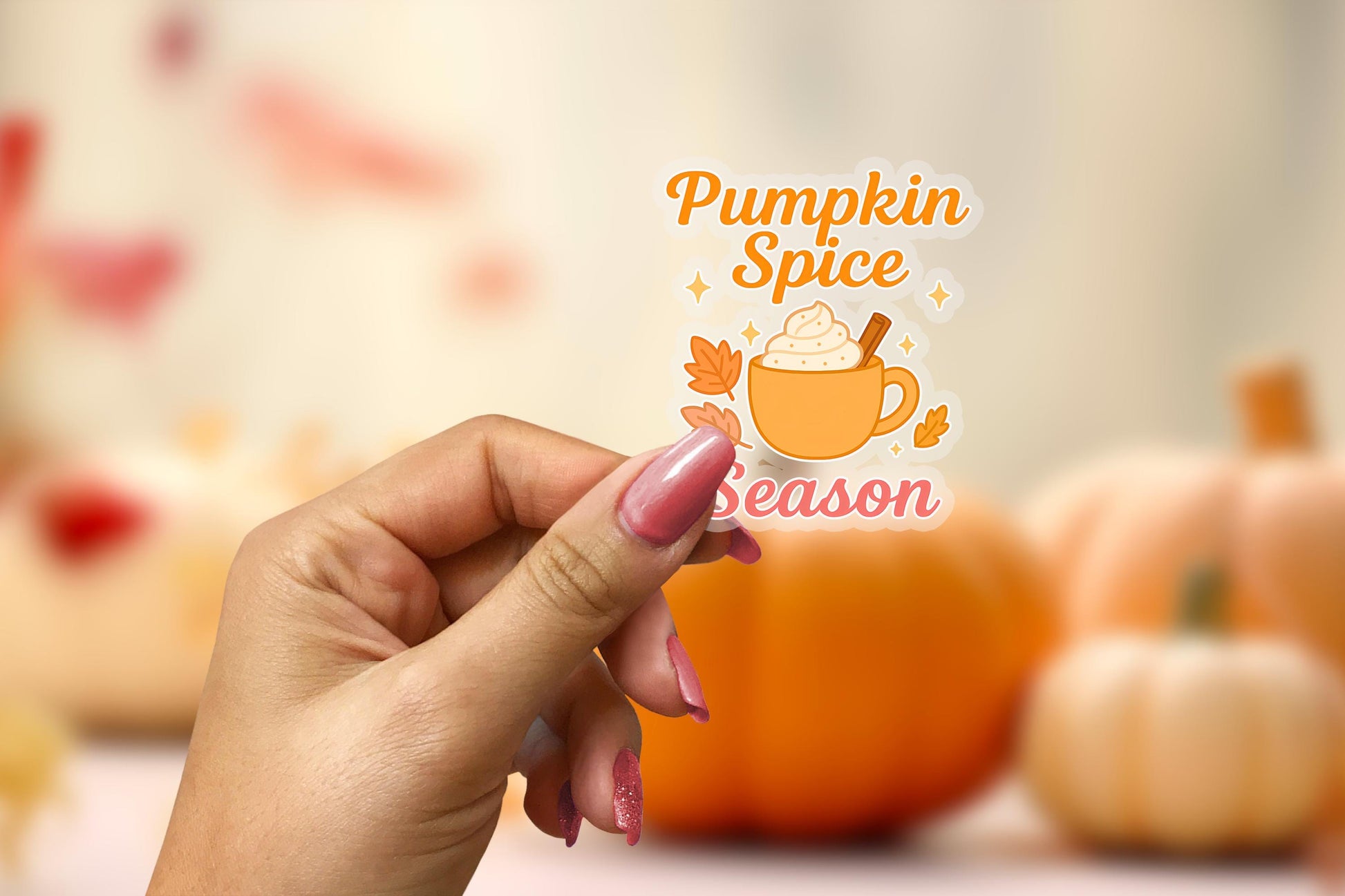 Pumpkin Spice Season 2.5'' Vinyl Sticker – (Glitter/Holographic or Glossy)