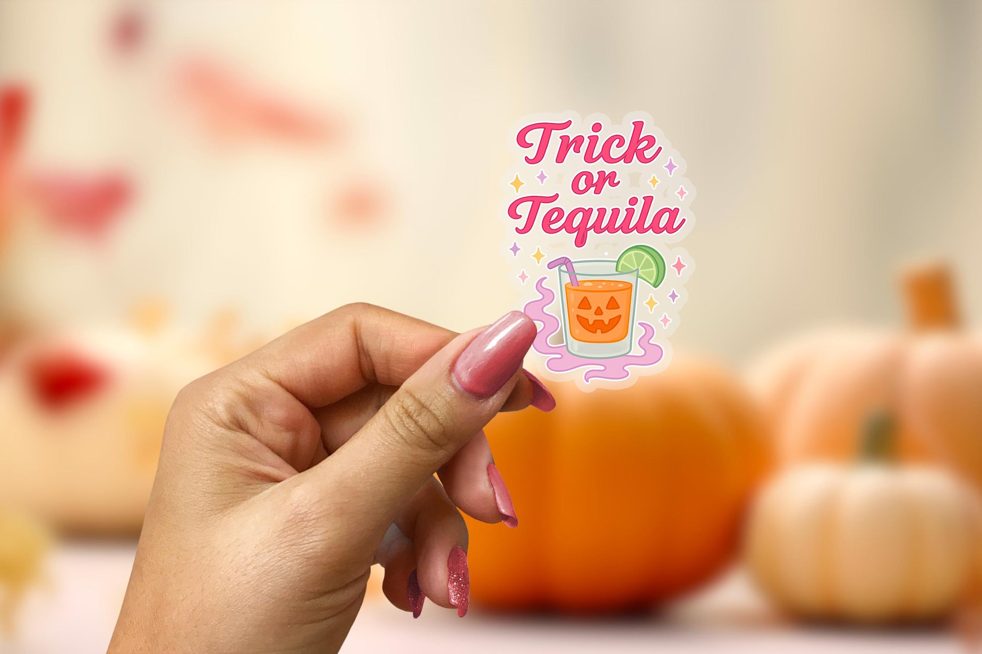 Trick or Tequila 2.5'' Vinyl Sticker – (Glitter/Holographic or Glossy)