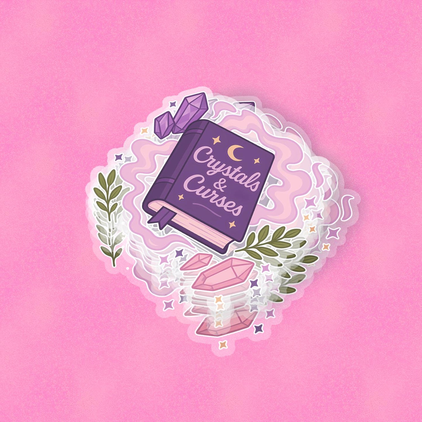 Crystals and Curses 2.5'' Vinyl Sticker – (Glitter/Holographic or Glossy)