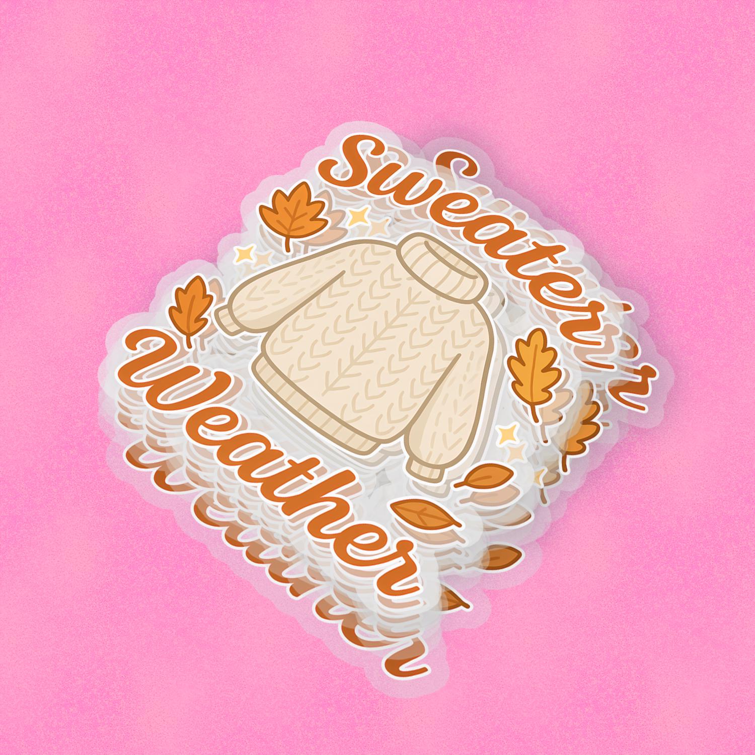 Sweater Weather 2.5'' Vinyl Sticker – (Glitter/Holographic or Glossy)