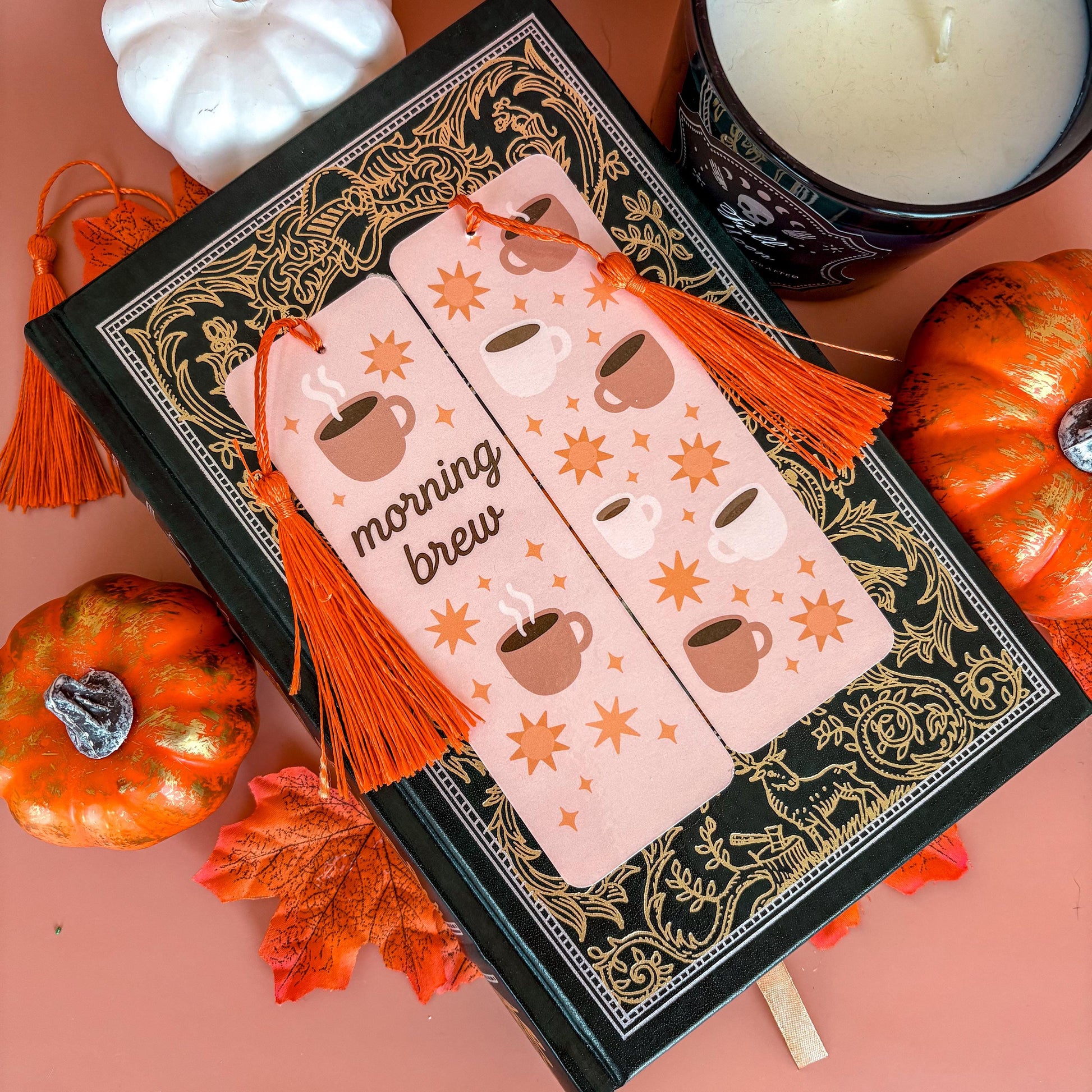 Morning Brew Bookmark with Tassel | Double-Sided Laminated | Gift for Book Lover