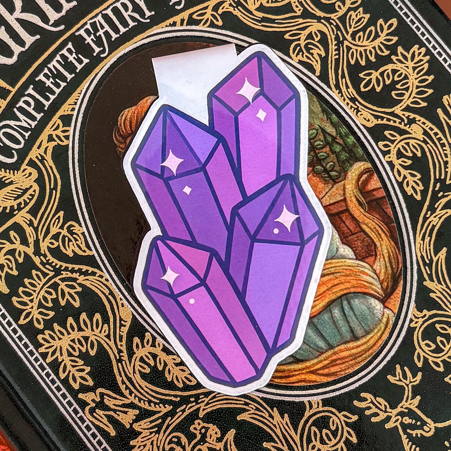 Enchanted Crystal Magnetic Bookmark | Double-Sided Laminated | Gift for Book Lover