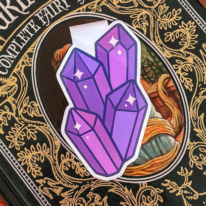 Enchanted Crystal Magnetic Bookmark | Double-Sided Laminated | Gift for Book Lover