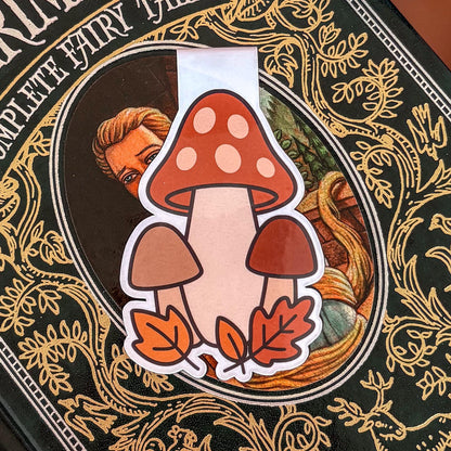 Mushrooms Forest | Double-Sided Magnetic Bookmark | Cute Fall - Halloween Gift for Book Lovers