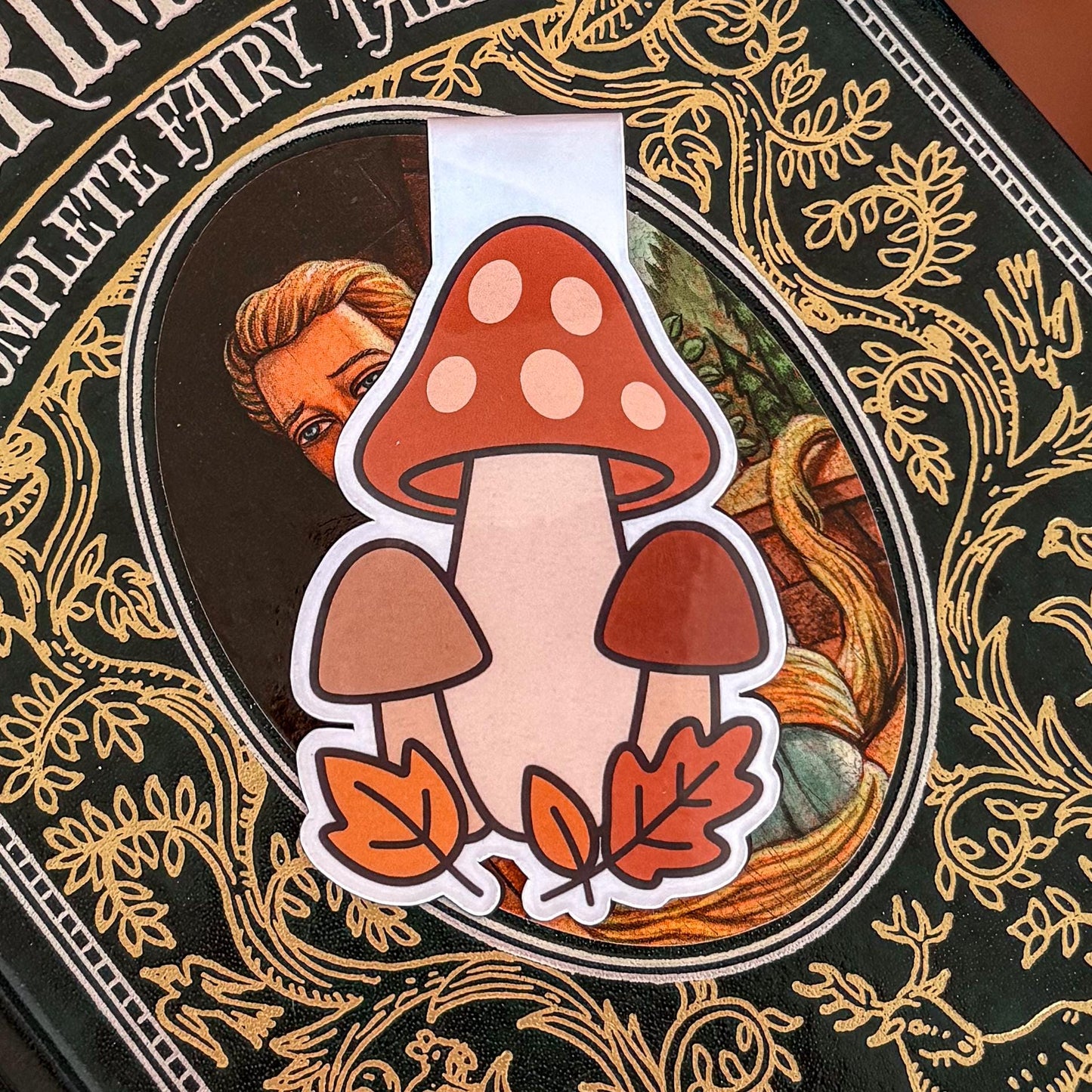 Mushrooms Forest | Double-Sided Magnetic Bookmark | Cute Fall - Halloween Gift for Book Lovers