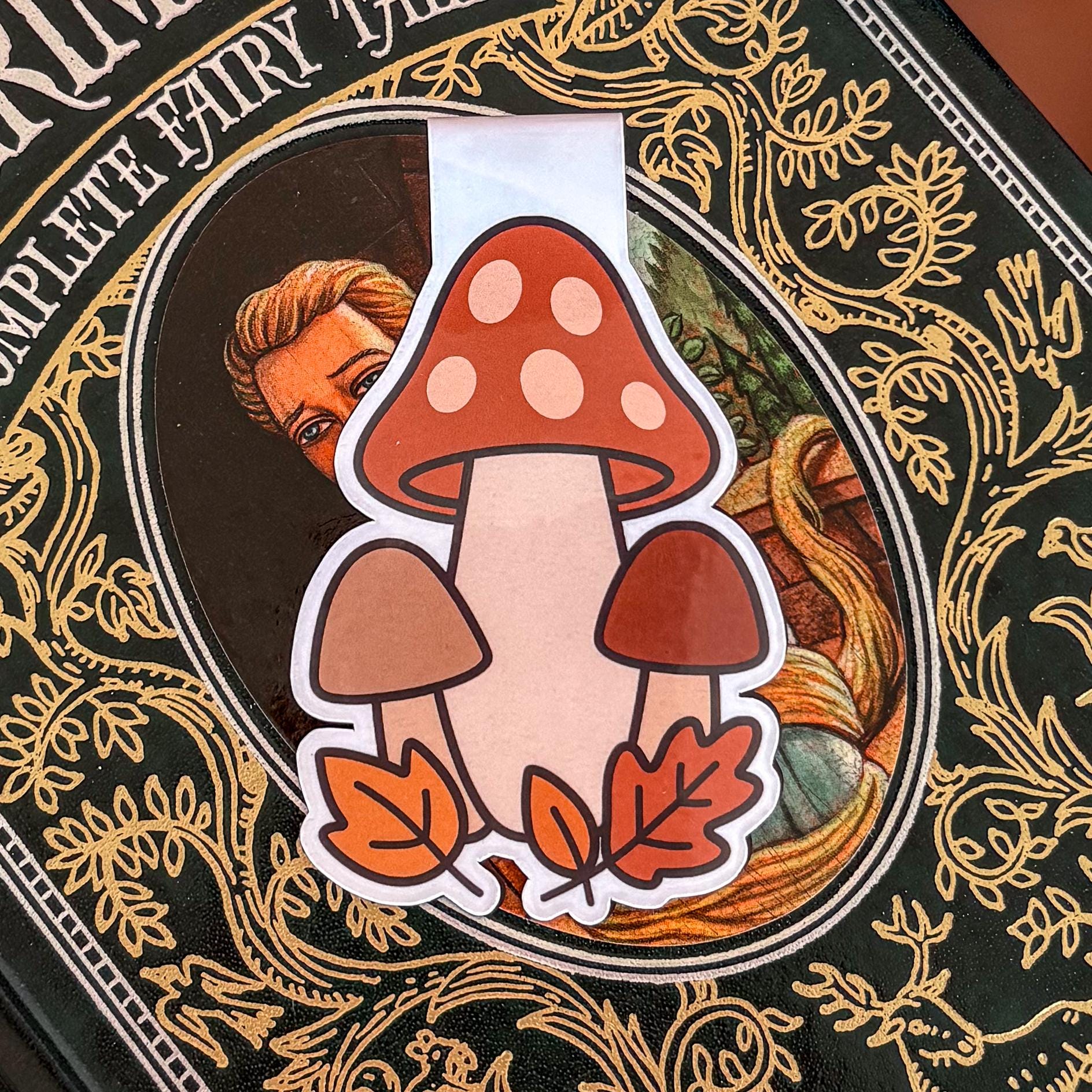 Mushrooms Forest | Double-Sided Magnetic Bookmark | Cute Fall - Halloween Gift for Book Lovers