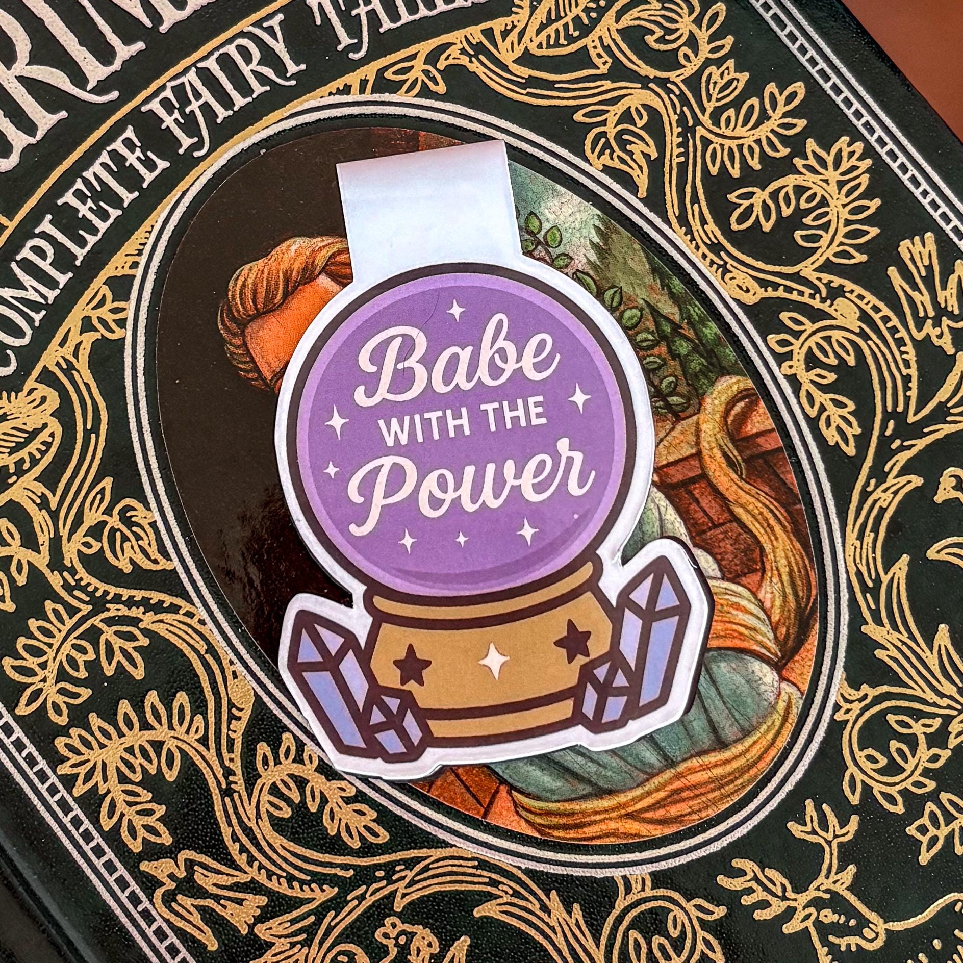 Crystal Ball Magnetic Bookmark | Double-Sided Laminated | Gift for Book Lover