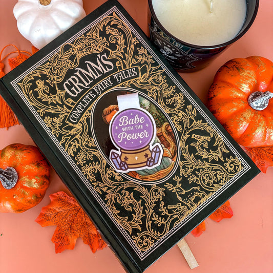 Crystal Ball Magnetic Bookmark | Double-Sided Laminated | Gift for Book Lover