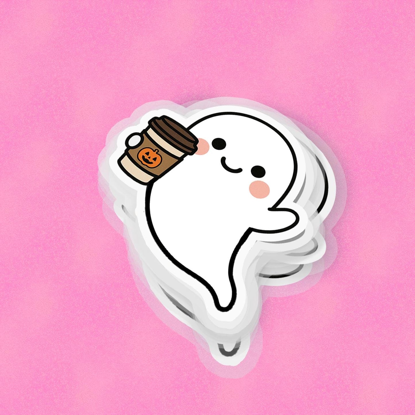 Coffee Ghostie 2.5'' Vinyl Sticker – (Glitter/Holographic or Glossy)