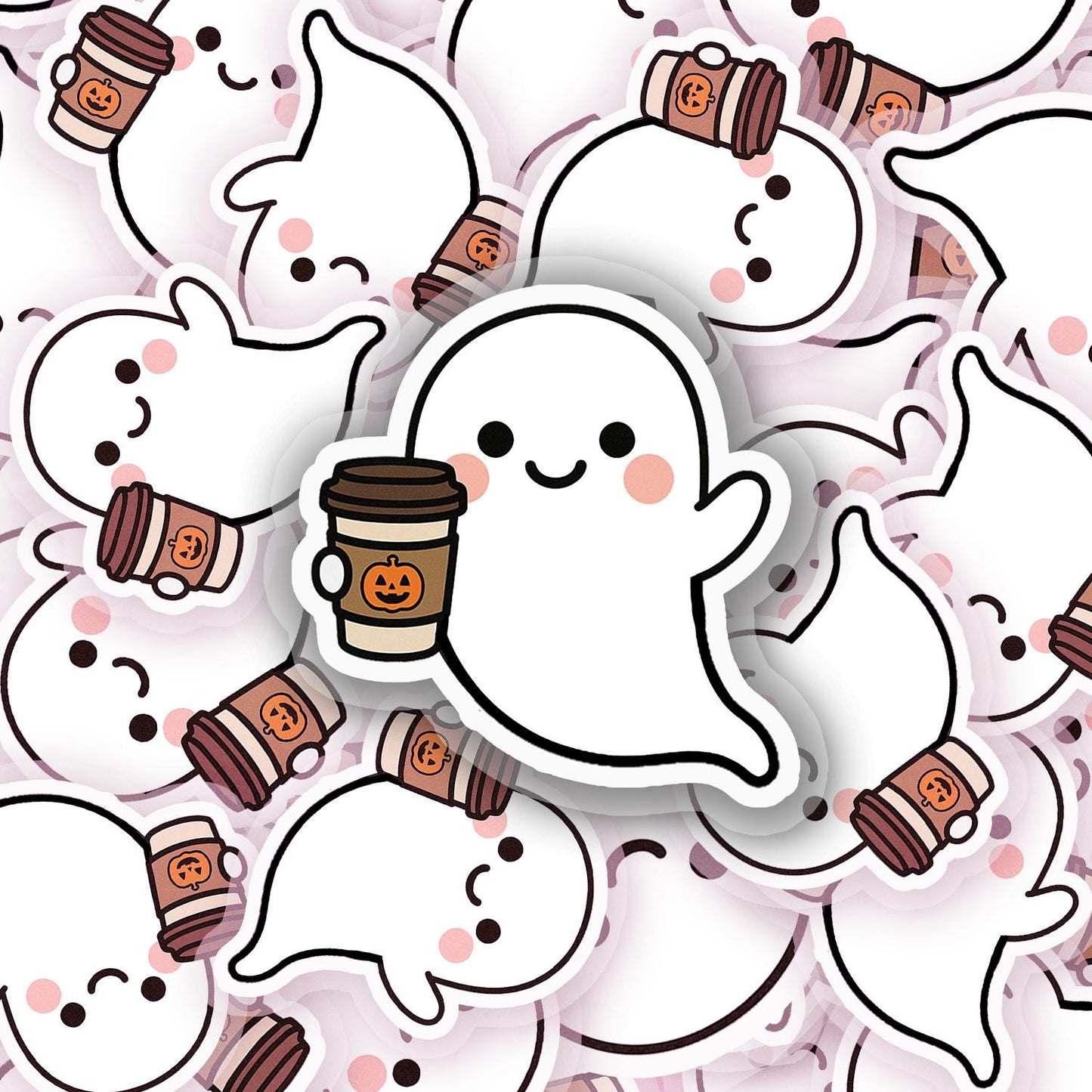 Coffee Ghostie 2.5'' Vinyl Sticker – (Glitter/Holographic or Glossy)