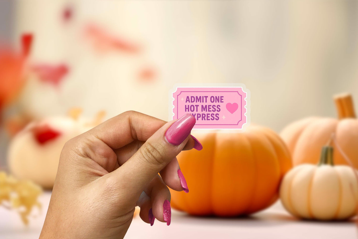 Hot Mess Express Ticket 2.5'' Vinyl Sticker – (Glitter/Holographic or Glossy)