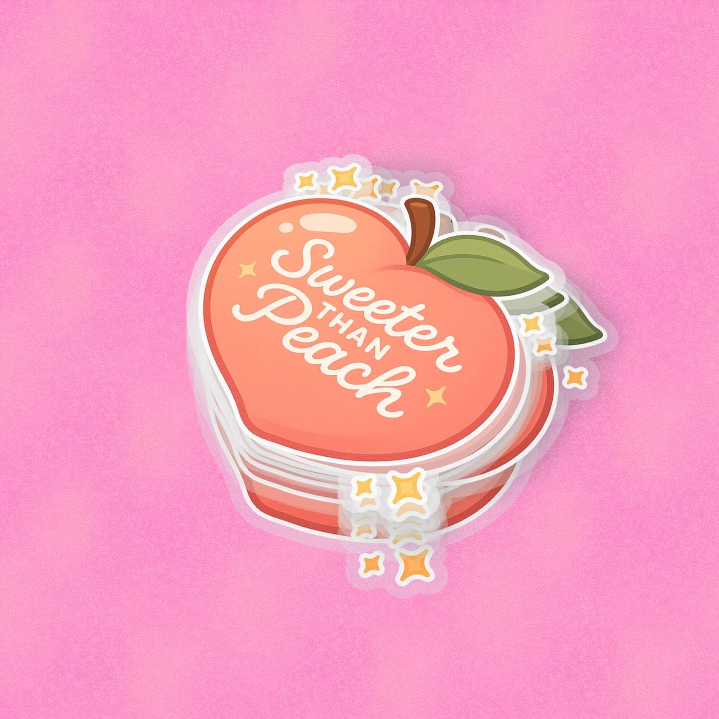 Sweeter Than Peach 2.5'' Vinyl Sticker – (Glitter/Holographic or Glossy)