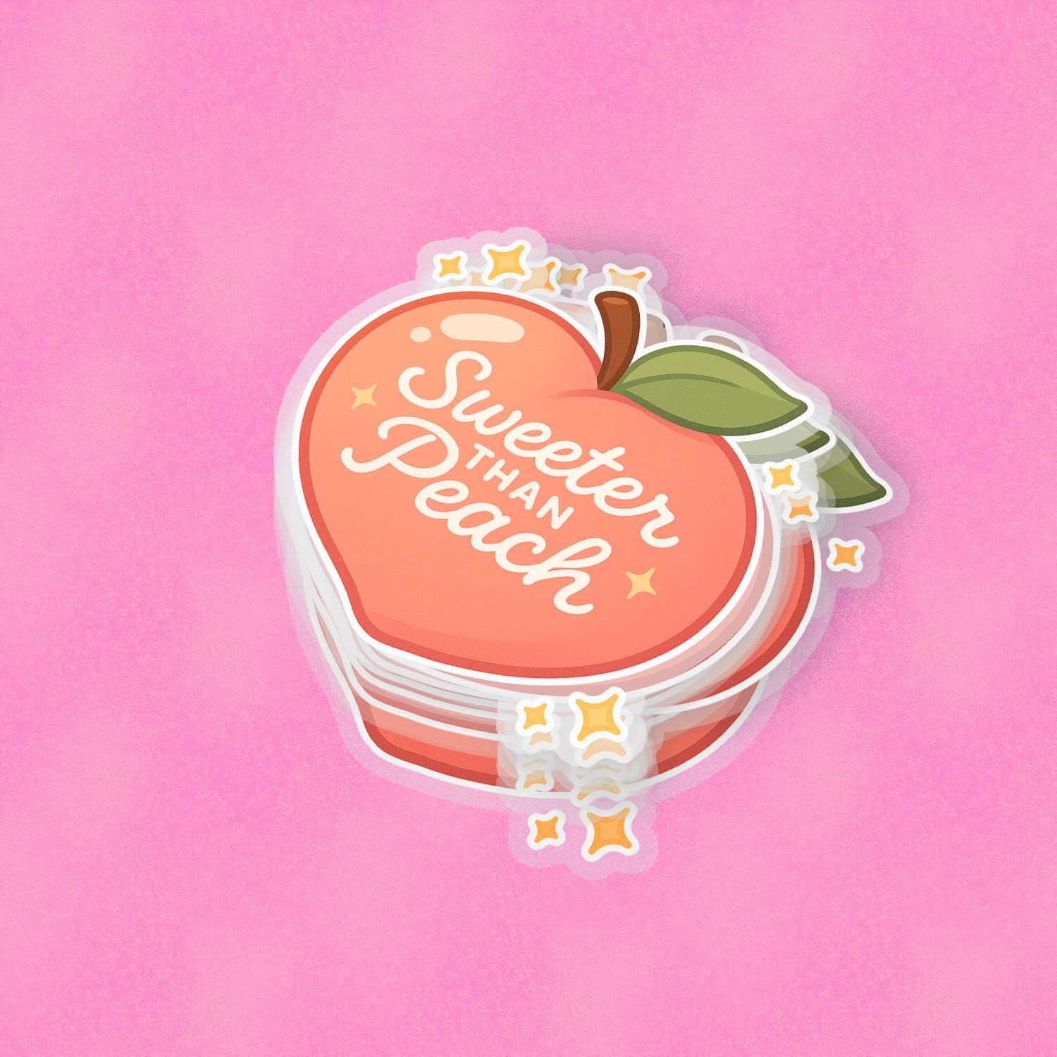 Sweeter Than Peach 2.5'' Vinyl Sticker – (Glitter/Holographic or Glossy)