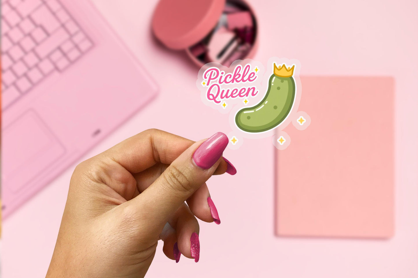 Pickle Queen 2.5'' Vinyl Sticker – (Glitter/Holographic or Glossy)