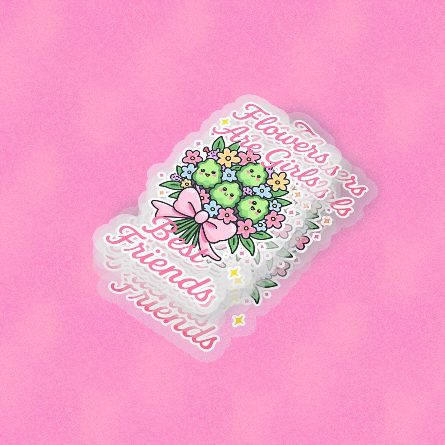 Flowers are Girls Bestfriends 2.5'' Vinyl Sticker – (Glitter/Holographic or Glossy)
