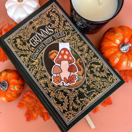 Mushrooms Forest | Double-Sided Magnetic Bookmark | Cute Fall - Halloween Gift for Book Lovers