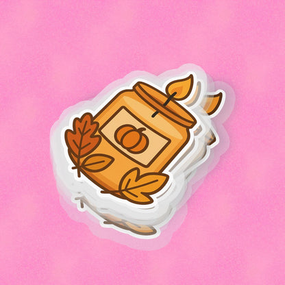 Fall Candle 2.5'' Vinyl Sticker – (Glitter/Holographic or Glossy)
