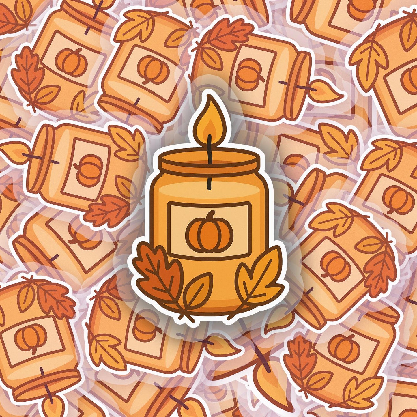 Fall Candle 2.5'' Vinyl Sticker – (Glitter/Holographic or Glossy)