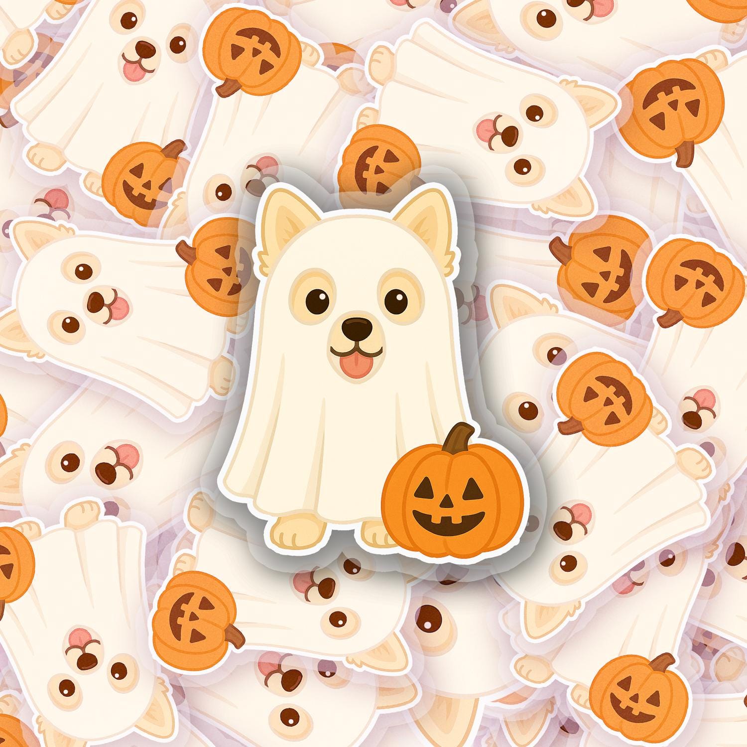 Ghostie Pom 2.5'' Vinyl Sticker – (Glitter/Holographic or Glossy)