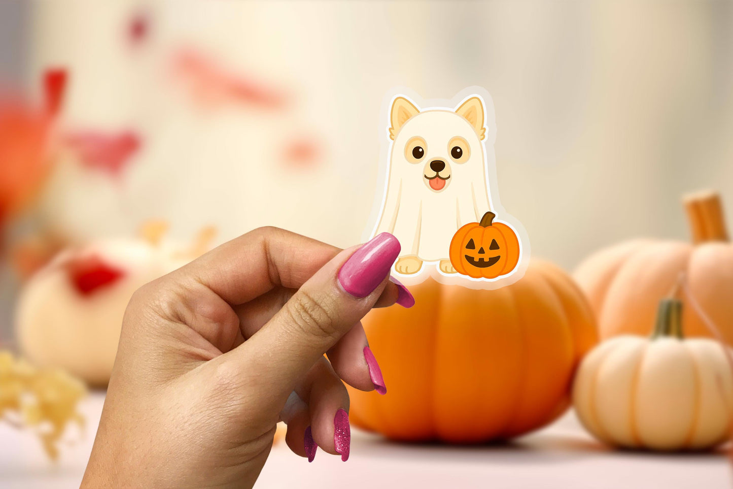Ghostie Pom 2.5'' Vinyl Sticker – (Glitter/Holographic or Glossy)