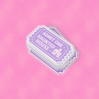 Haunted House Ticket 2.5'' Vinyl Sticker – (Glitter/Holographic or Glossy)