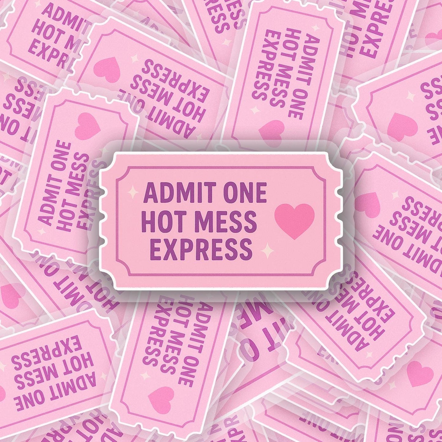 Hot Mess Express Ticket 2.5'' Vinyl Sticker – (Glitter/Holographic or Glossy)