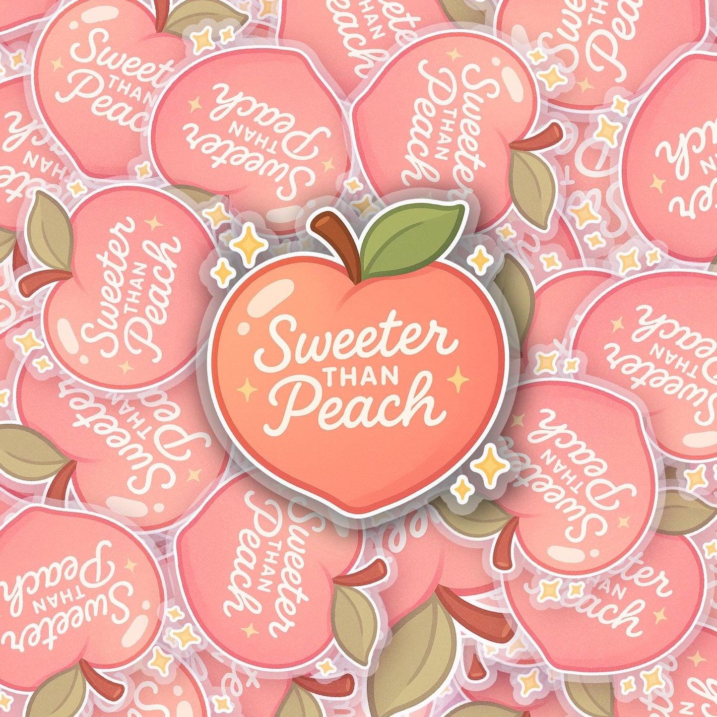 Sweeter Than Peach 2.5'' Vinyl Sticker – (Glitter/Holographic or Glossy)
