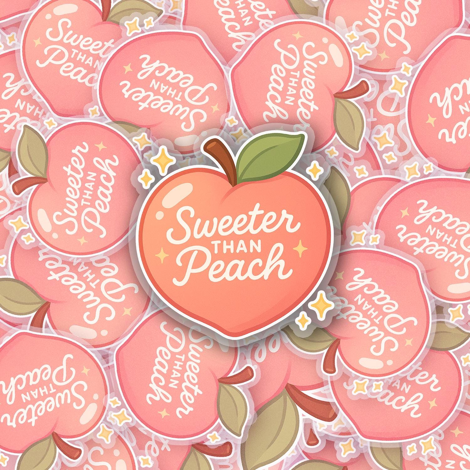 Sweeter Than Peach 2.5'' Vinyl Sticker – (Glitter/Holographic or Glossy)