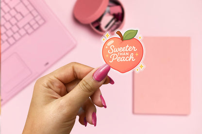 Sweeter Than Peach 2.5'' Vinyl Sticker – (Glitter/Holographic or Glossy)