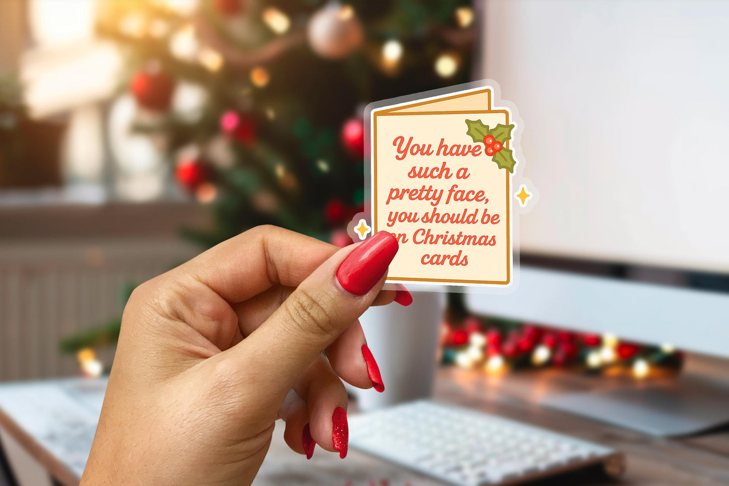 Pretty Face 2.5'' Vinyl Sticker – (Glitter/Holographic or Glossy)