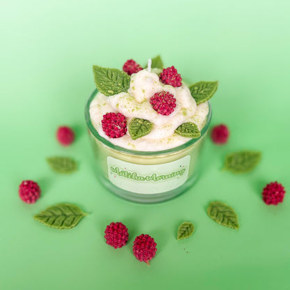 Matcha Morning Candle | Matcha Raspberry Vanilla Scent | Whipped Coconut Wax Candle | Cozy Green Tea Candle | Handmade Gift for Her