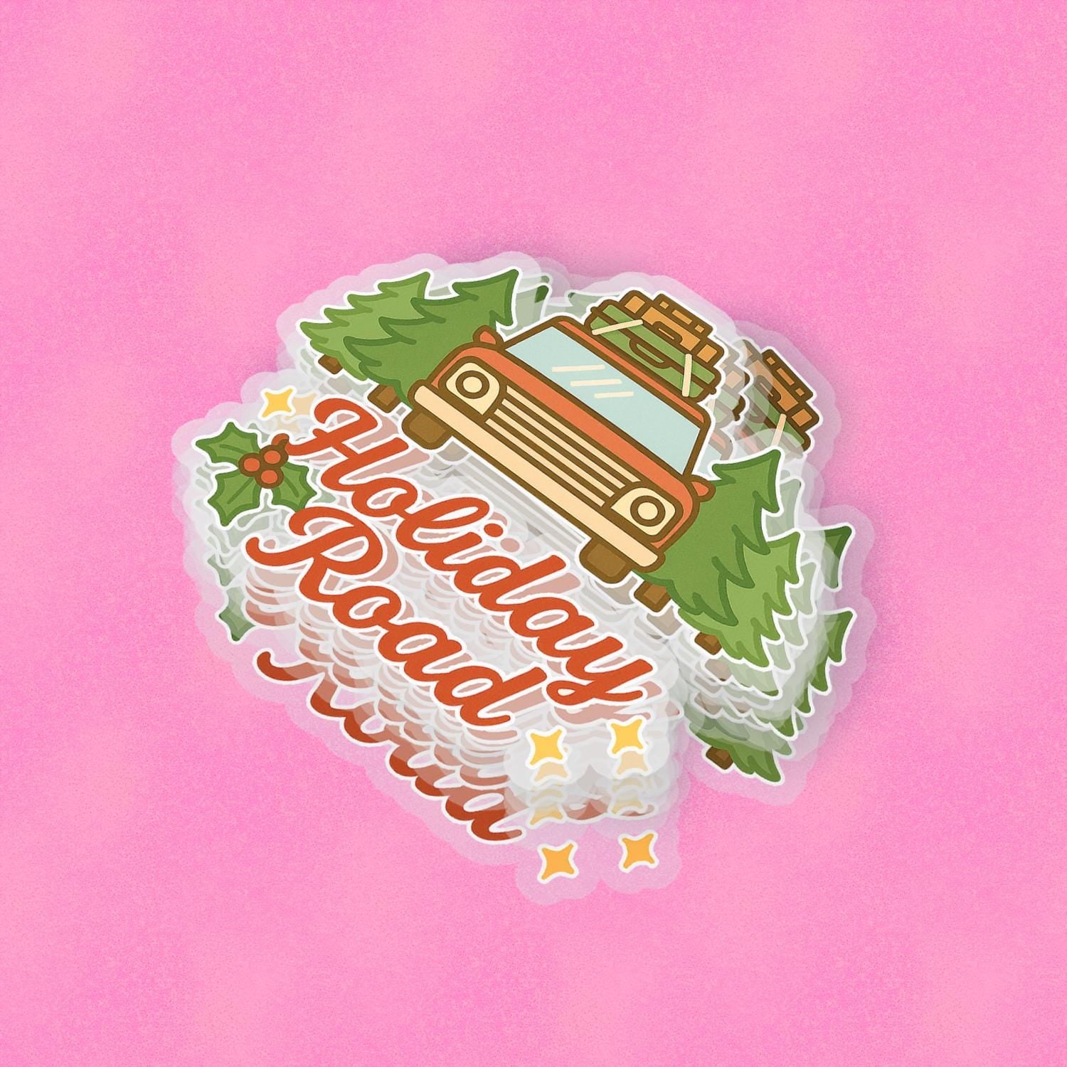 Holiday Road 2.5'' Vinyl Sticker – (Glitter/Holographic or Glossy)