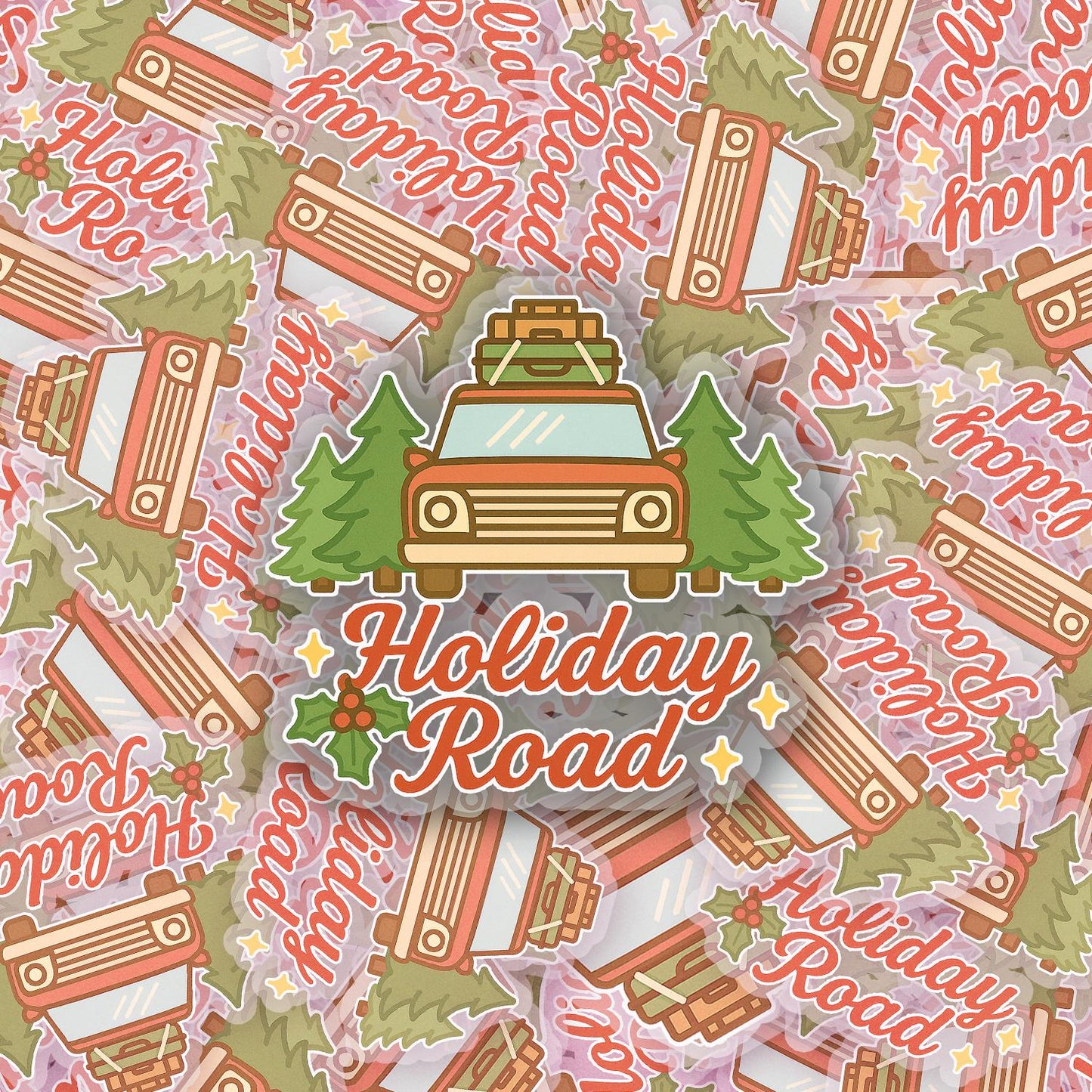 Holiday Road 2.5'' Vinyl Sticker – (Glitter/Holographic or Glossy)