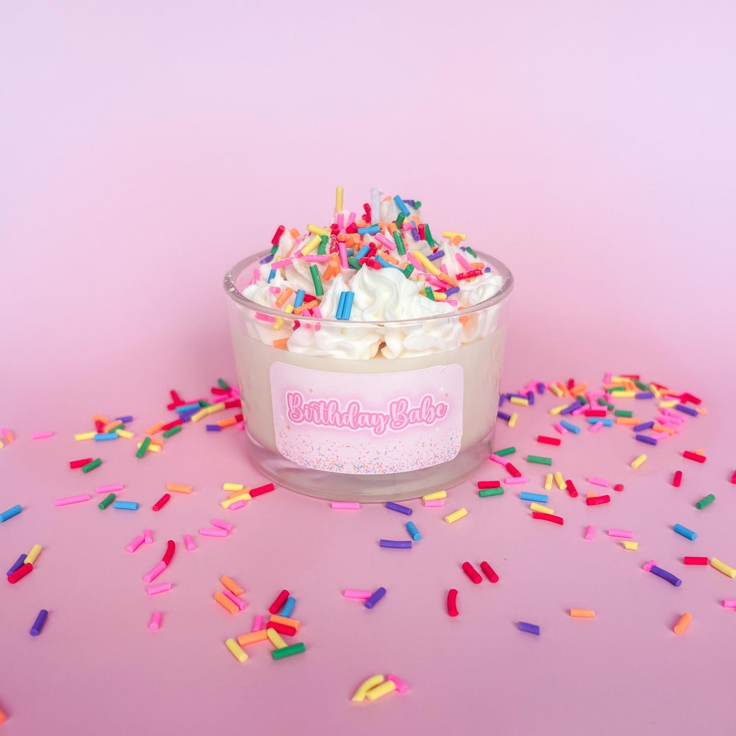 Birthday Babe Candle | Whipped Coconut Wax Candle | Vanilla Buttercream Cake Scent | Cute Birthday Gift Candle for Her | Celebration Candle