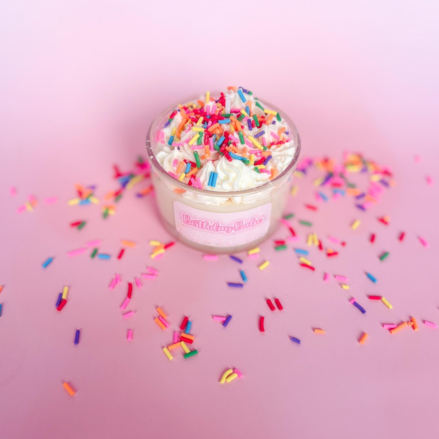 Birthday Babe Candle | Whipped Coconut Wax Candle | Vanilla Buttercream Cake Scent | Cute Birthday Gift Candle for Her | Celebration Candle