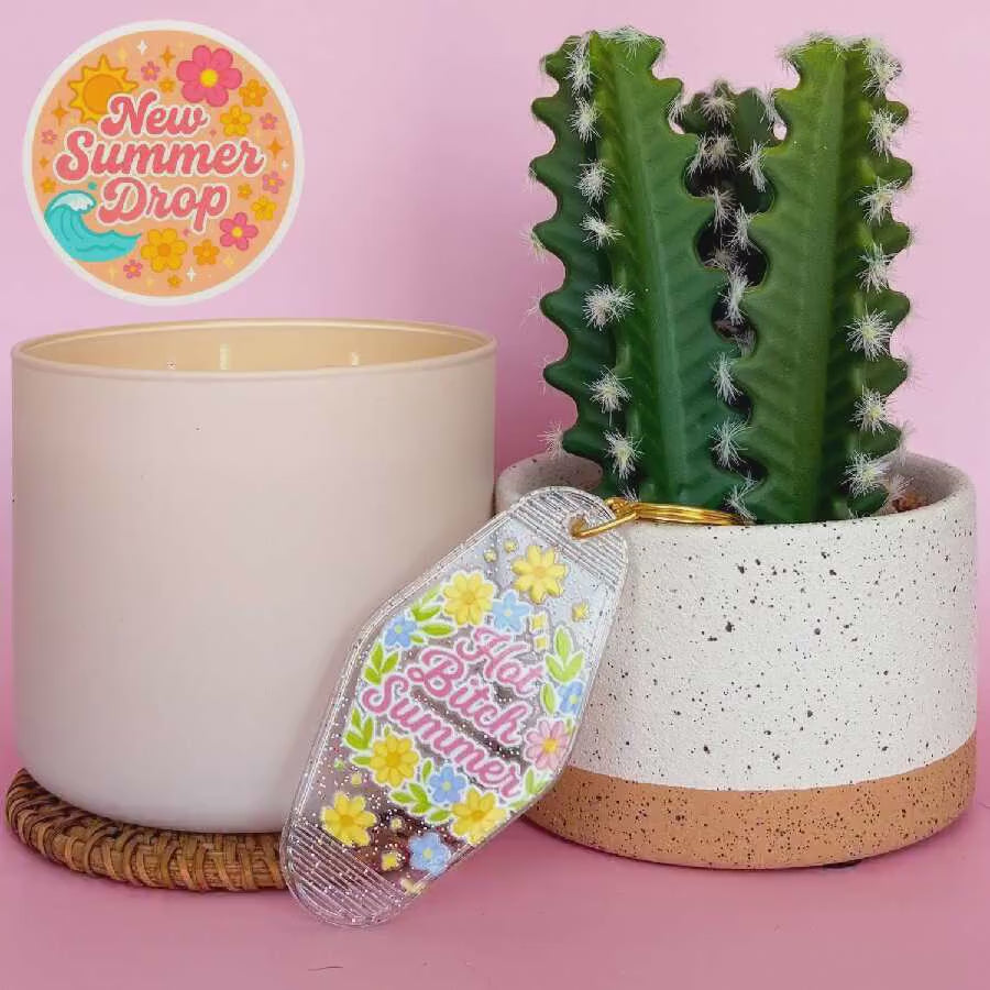 Keychain Hot Summer B*tch | Acrylic Motel Keychain | Unstable Babes Club