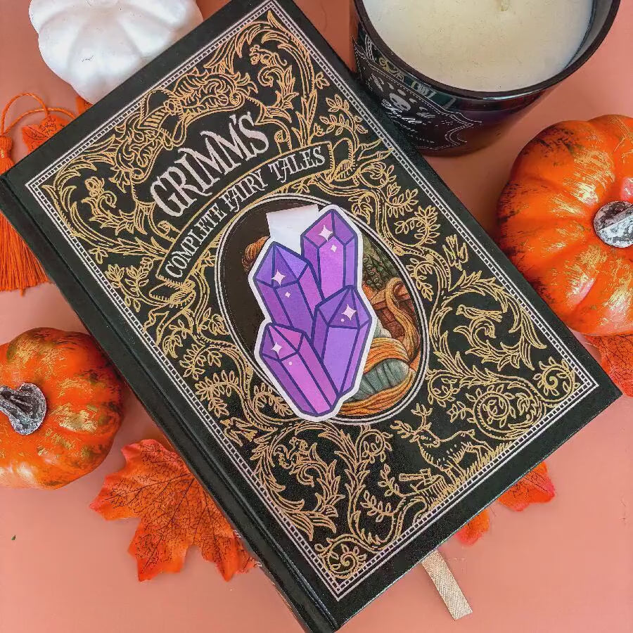 Enchanted Crystal Magnetic Bookmark | Double-Sided Laminated | Gift for Book Lover