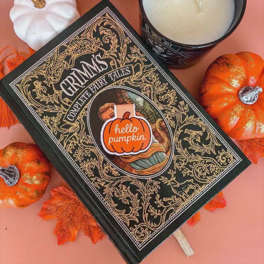 Hello Pumpkin | Double-Sided Magnetic Bookmark | Cute Fall - Halloween Gift for Book Lovers
