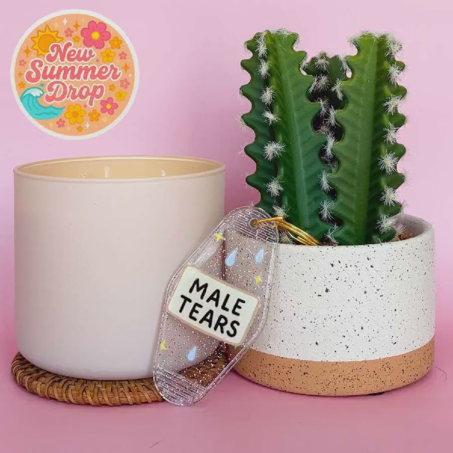 Keychain Male Tears | Acrylic Motel Keychain | Unstable Babes Club