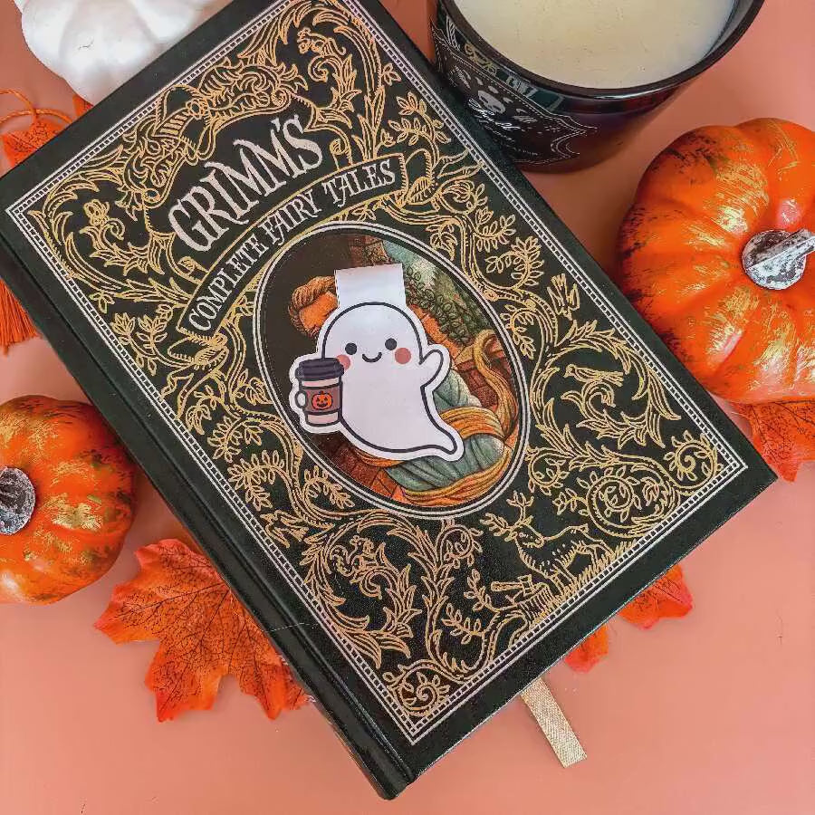 Pumpkin Spice Ghostie Magnetic Bookmark | Double-Sided Laminated | Gift for Book Lover